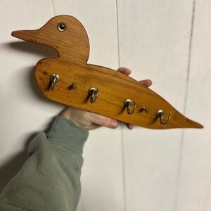 Wooden Duck-Shaped Wall Hook - Key or Hat Rack - Hand Made